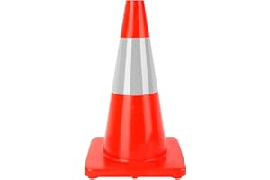 SOUTH SHORE RETAIL, LLC 12" PVC Traffic Cone - (4 Pack) - Training Cone - Heavy - Flexible PVC - Reflective Strip - Wind + Crack + Warp Resistant - Driveway Cone