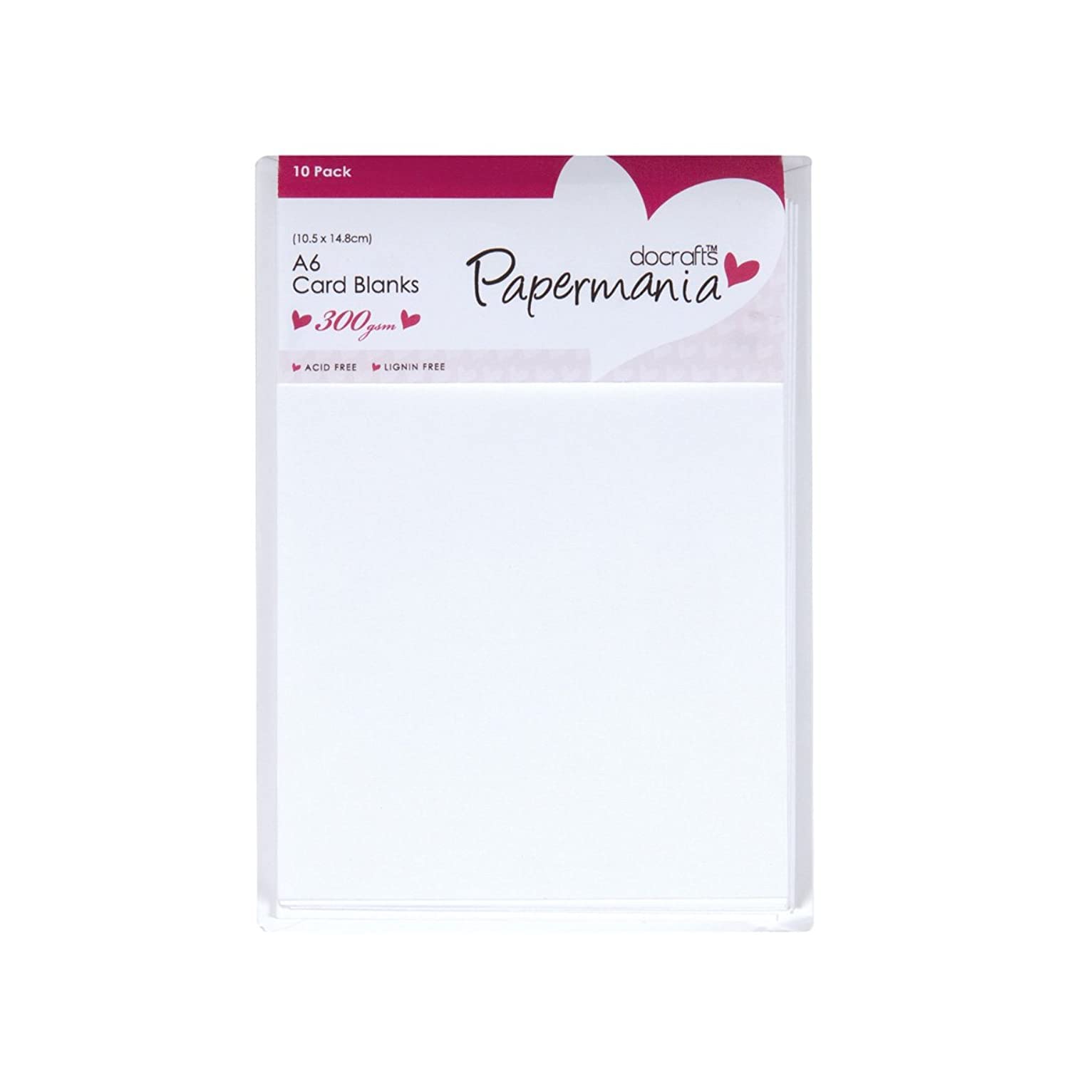 Papermania A6 300 gsm Card Blanks and Envelopes, Pack of 10, White