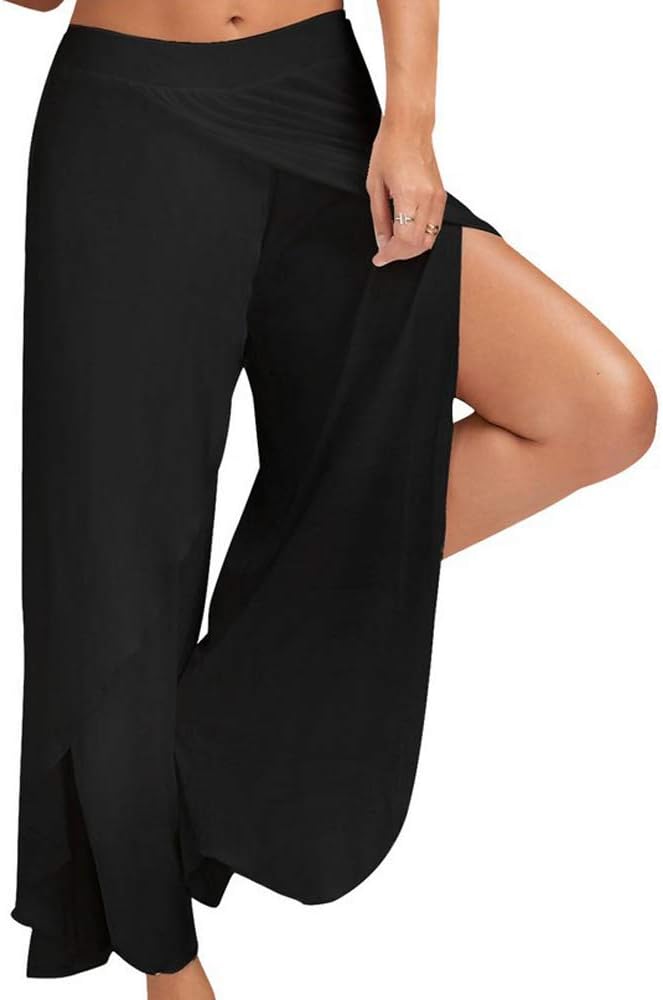 Harem Pants for Women Side Slit Jogger Hippie Yoga Beach Sweatpants
