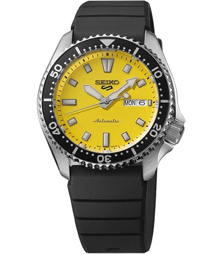 Amazon.com: SRPL89 Seiko 5 SKX 42.5mm - Orange on Rubber Strap