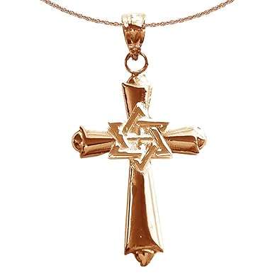 Rhodium-plated 925 Silver Latin Crucifix Pendant with 16 Necklace Jewels Obsession Cross Necklace