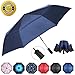 Prodigen Inverted Folding Umbrella Travel Umbrella Windproof Compact Umbrella Inside Out Umbrella Reversible Reverse Umbrella Automatic Open and Close Umbrella for Woman & Man UV Sun & Rain (Blue)