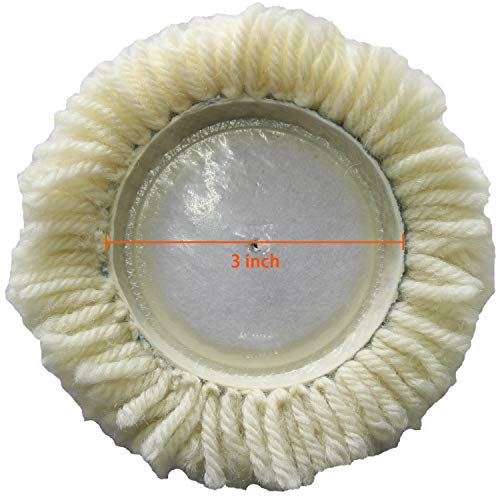 Polishing Pad Buffing Pads Kit 4PCS 3inch 100% Natural Wool Hook & Loop Grip Buffing Pad for Compound Cutting & Polishing for Car Polishing Motorcycle Washing Machine Furniture etc