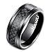 Heraculs 8MM Tungsten Carbide Ring for Man Black Carbon Fiber Inlay Polish Edges Wedding Engagement Band Ring Size 7-15