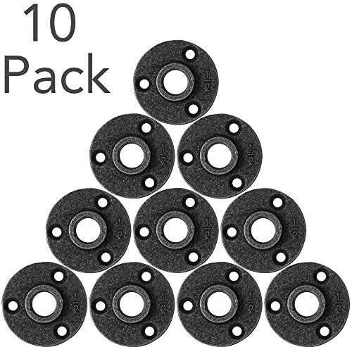 Brooklyn Pipe - 10 Pack 1/2" Black Floor Flange