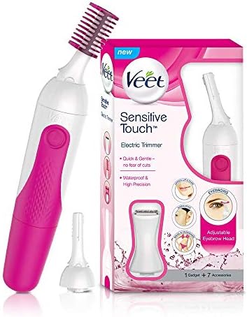 Veet Sensitive Touch Expert Trimmer for Face, Underarms and Bikini line â€“ Battery & Carry Pouch included