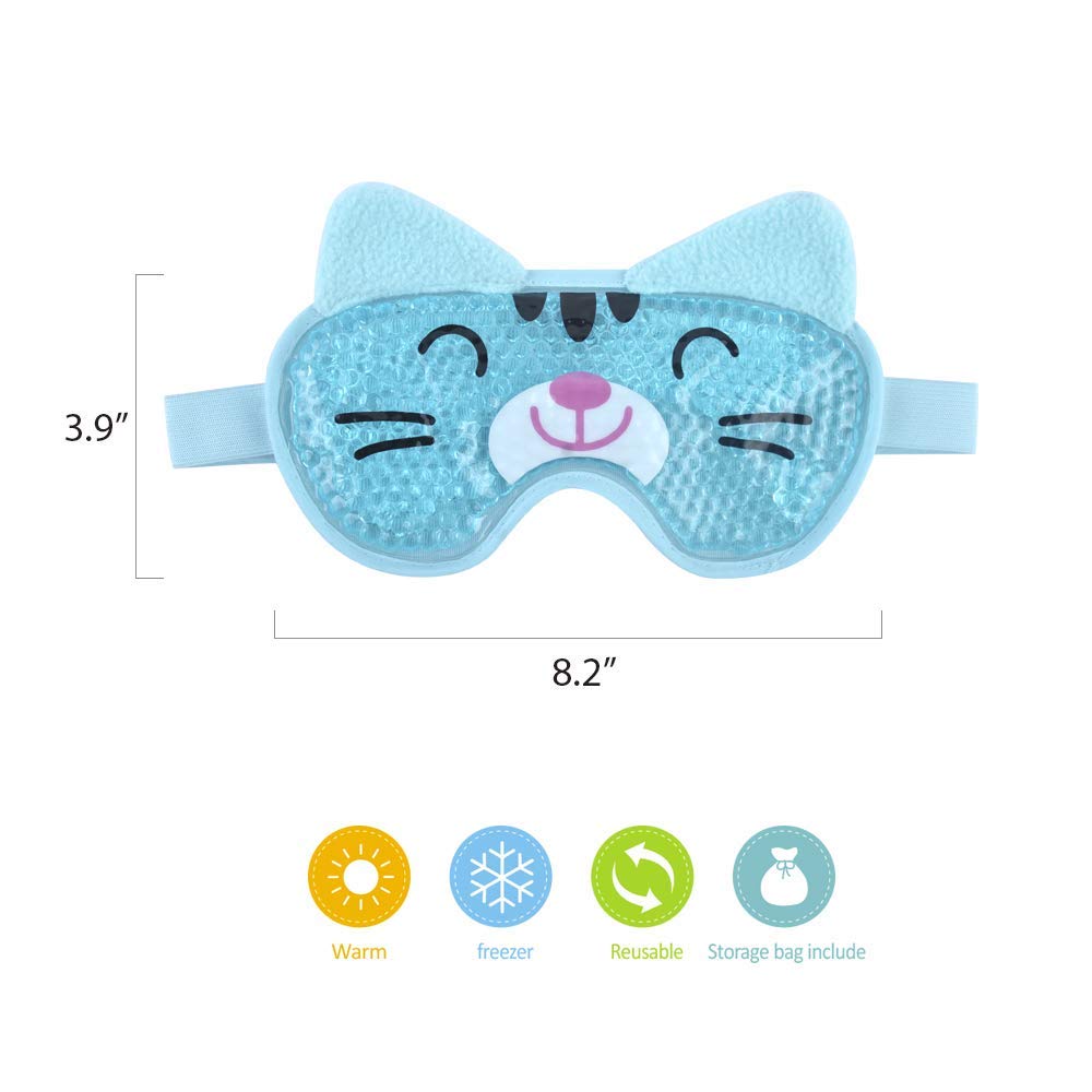 Cooling Eye Mask for Puffy Eyes Soft Cold Eye Mask with Gel Bead, Cute