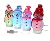 Labara Christmas Decoration Usb Light Emitting the Snowman Usb Christmas Tree Light Emitting Multicolour Usb Christmas Snowman Luminous (Cap-red&white)
