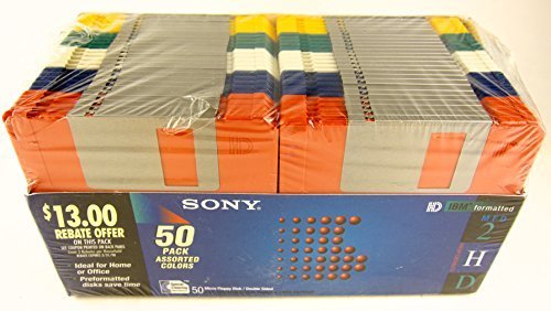 50 Pack Sony Floppy Disk Diskettes 3.5