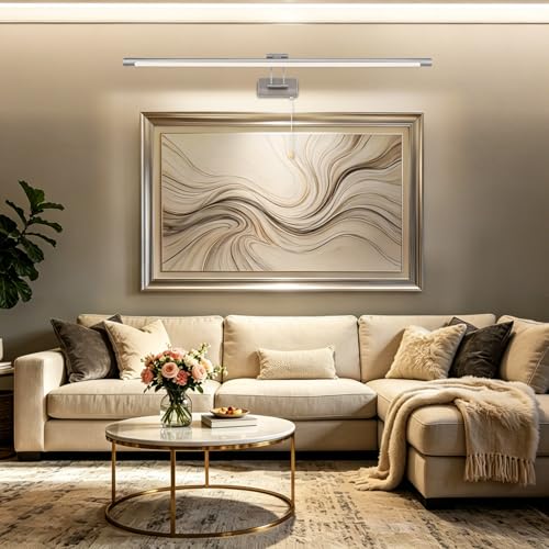 TYhogar LED Bathroom Mirror Lamp Nickel 90 cm 16 W 1820LM, Wall Sconce with Swivel Arm and Switch, Lighting for Cabinet and Vanity
