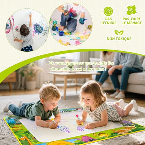 Children's Gift 1-3 Years – Water Drawing Mat 110 x 70 cm, Baby Toy 1 2 3 Years, Educational Toys for Children, Giant Colouring Pages Painting Mat Gift for Boys and Girls