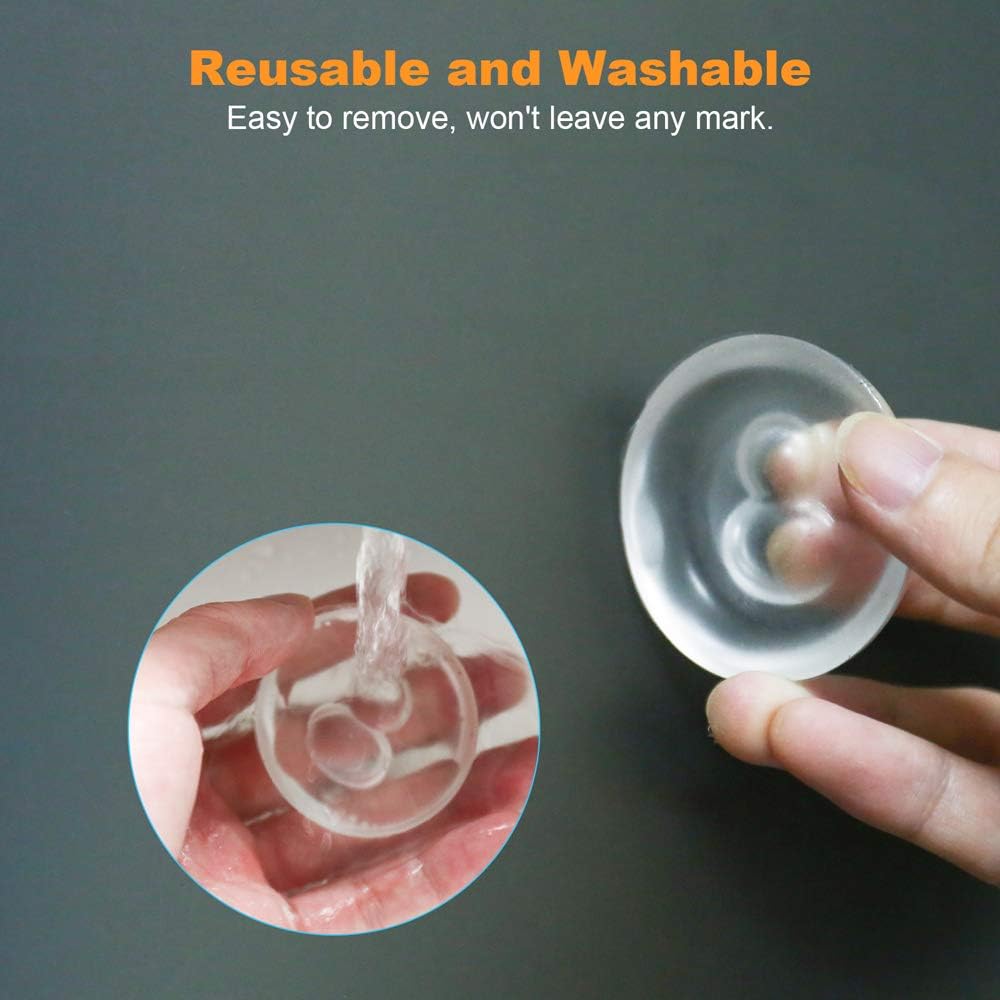 Door Knob Wall Shield Set of 6 1.97" Door Stopper Wall Protector Self Adhesive, Soft Clear Rubber Door Bumpers, Reusable Door Stops Guard for Door Handle, Refrigerator Door: Home Improvement