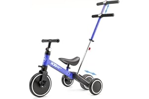 XJD 7 in 1 Toddler Bike with Push Handle,Tricycles for 1 to 3 Years Old, Toddler Tricycle with Push Handle for Boy Girl, Baby