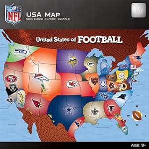 Amazon.com: MasterPieces NFL USA Map Jigsaw Puzzle, United ...