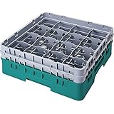 Cambro Camrack 16 Compartment 11" Glass Rack, Teal