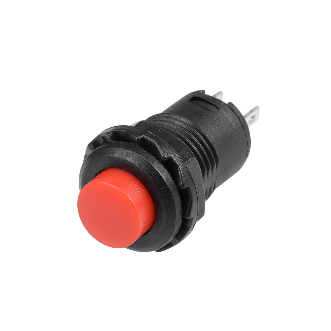 Sourcingmap 5pcs 12mm Latching Type Push Button Switch Red Round Button SPST No