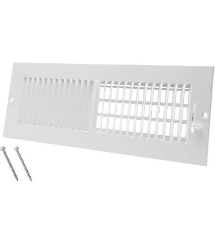 6x6 Inch Adjustable Air Supply Diffuser - HVAC Vent Cover For Sidewall Or Ceiling, High Airflow, White