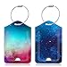 Famavala 2X Luggage Tags (Labels w/Magnet Close Privacy Cover) for Travel Bag Suitcase (BlueSky+GalaPink)