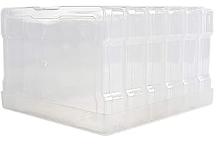 novelinks Clear 4"x6" Photo Storage Boxes – 6 Pack Plastic Photo Organizer Cases with Lids, Picture Storage Containers for 4x