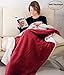 Napa Sherpa Throw Blanket Wine 50` - Luxury Lambswool Reversible Sherpa Throw - Super Soft Cozy Velvet Plush Throw Blanket, All Seasons Plush Blanket for Bed or Couch, Best Comfort Caring Gift