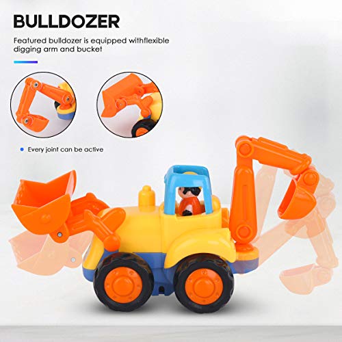 image for LIDODO Friction Powered Cars Push Go Car Construction Vehicles Toys Se