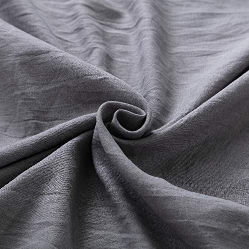 MoonxHome Pom Pom Fringe Pillowcases, Double Brushed Microfiber Pillow sham Pillow Cover Set Standard/Queen Size Light Grey