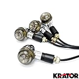 Motorcycle 4pcs Smoke Front and Rear Chrome Turn Signals Indicators Blinkers Lights Fits Metric Cruisers, Harleys, Choppers Enhance the look with these Bullet Chrome Custom Turn Signals Blinkers, Harley Davidsons, Suzuki, Honda, Kawasaki, Yamaha Cruisers