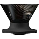 HARIO V60 VDN-01-B Dripper NEO for 1-2 Cups, Tritan Resin, Spiral Rib, Black, Made in Japan