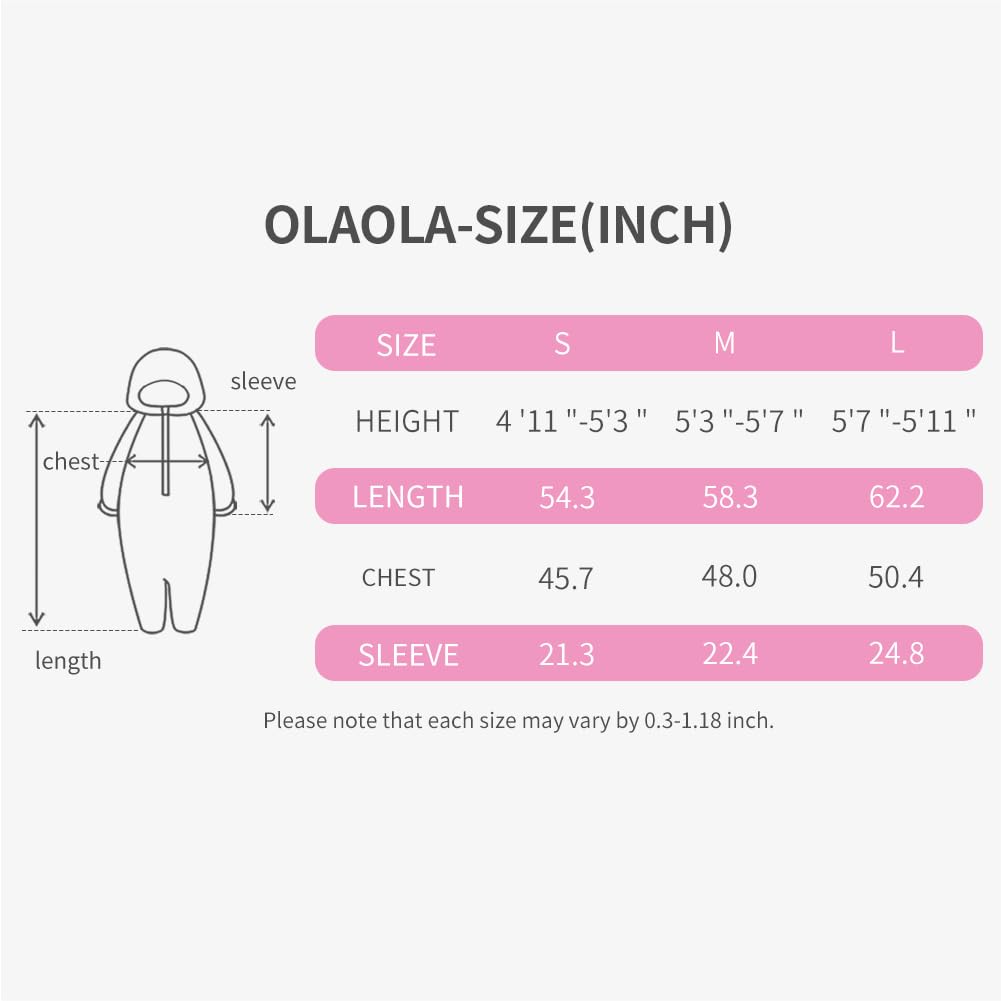 OLAOLA Adult Onesie, Animal Halloween Costume, Unisex Onesies Plush Cosplay Pajamas One-Piece Sleepwear