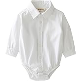 MOMOLAND Infant Baby Boys Woven Button Up Bodysuit Shirt