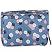 Multifunction Toiletry Cosmetic Bag Make up Kit Case Pouch Hanging Shaving Hook Travel Vacation Bathroom Organizer Carry On (Blue Flower)