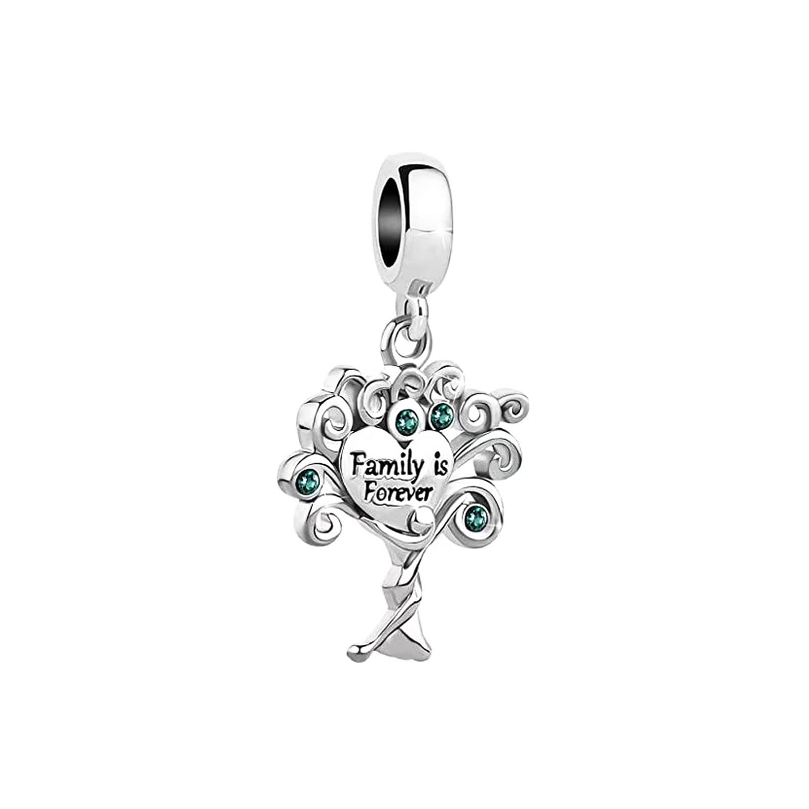 KunBead Jewelry Family is Forever Tree of Life Dangle Charms Compatible with Pandora Bracelets