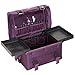 Seya 2 in 1 Professional Makeup Artist Rolling Makeup Train Case Cosmetic Organizer Soft Trolley w/ Storage Drawers & Upgraded Metal Buckles - Purple