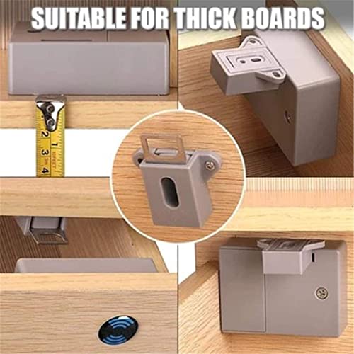 CHJGLNL Electronic Cabinet Lock Kit Set Hidden DIY Lock for Wooden Cabinet Induction RFID DIY Hidden Safety Drawer Locker RFID Card/Tag Entry (Gray)