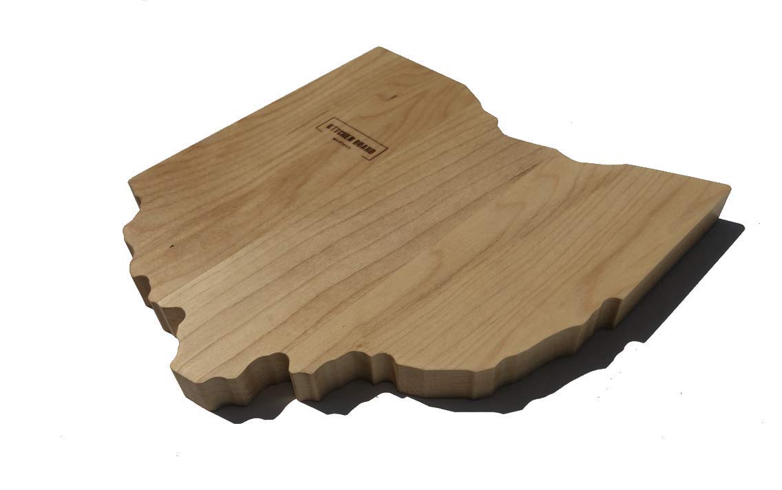 Ohio Cutting Board & Gift Made in USA. Ohio Home Decor Souvenir Serving as a Chopping Block or Cheese Tray