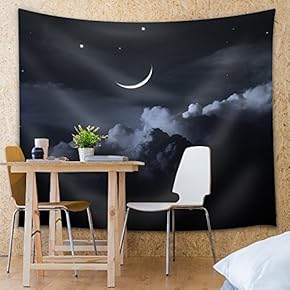 A Darkened Image of The Night Time Sky - Fabric Tapestry, Home Decor - 51x60 inches