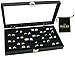 Glass Top Black Jewelry Display Case 72 Slot Ring Tray