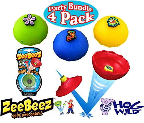 Hog Wild ZeeBeez Jumpers Blue, Green, Red & Yellow Party Set Bundle - 4 Pack (Assorted Designs)