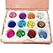 Duosuny 30mm Glass Diamond Paperweight Birthstone Table Decorations Christmas Centerpiece Gifts for Kids Multicolor Gifts Packing (12 pcs)