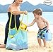 BeeSpring Beach Mesh Tote Bag, Large Durable Beach Bag Toteï¼ˆXL Sizeï¼‰Mesh Bag for Beach Family Children Play, Perfect for Beach, Swimming or Boating Holding Childrens' Toys (Blue Mesh)