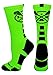 MadSportsStuff LAX Lacrosse Socks with Lacrosse Sticks Athletic Crew Socks (Neon Green/Black, Small)