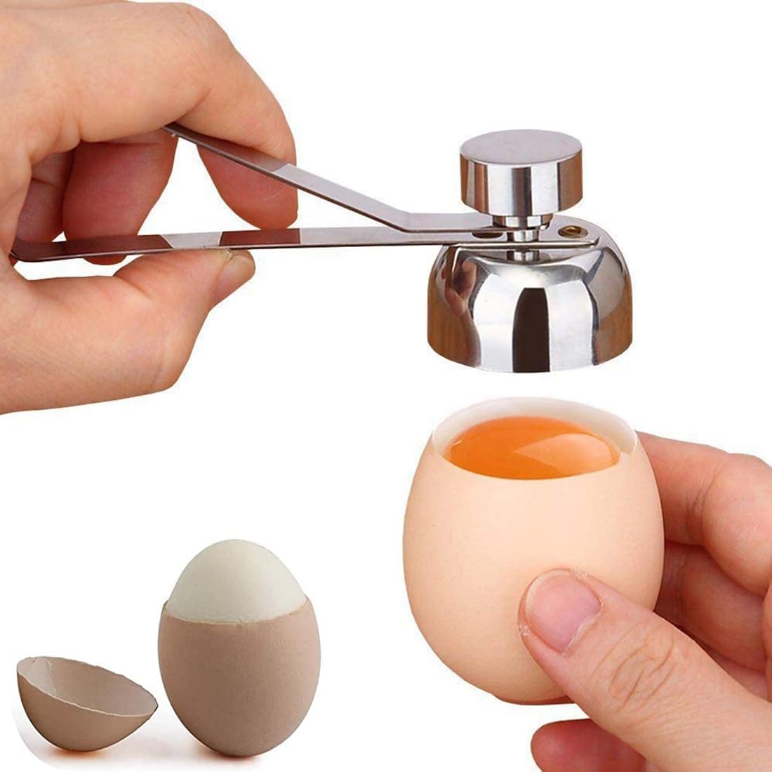 Pubiao Stainless Steel Egg Topper, Egg Opener Kitchen Gadget for Raw or Soft Hard Boiled Egg, Dishwasher Safe