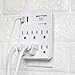 [2 Pack] BESTTEN 6-Outlet Wall Mount Surge Protector, 2.4A Dual USB Charging Ports, 15A/125V/1875W, ETL Listed