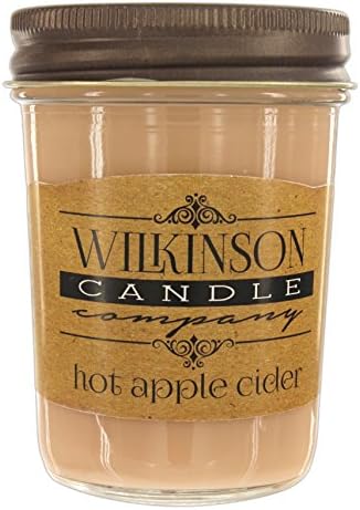 Wilkinson Candle Co. Small 8 Ounce Jam Jar Soy-Lotion Candle (8 Ounce, Hot Apple Cider)