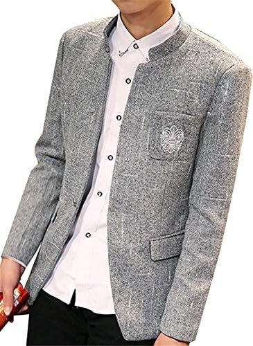 Barder Slim Men's Suit Jacket Hipster Cotton Single Buttons Blazer Coat Light GrayUS 4X-Large Chic and Fresh