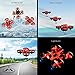 NIHUI Mini Quadcopter Drone RTF Helicopter UFO Drone with GYRO 2.4G 4CH 6 Axis AR Drone Flying RC Copter with LED Lights, Remote Control and Wind Propeller - Red (2 Battery)