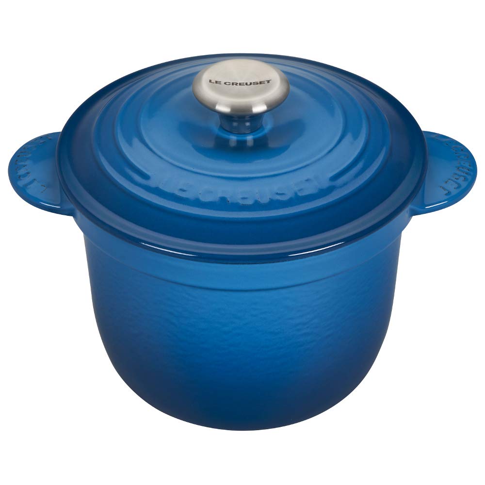 Photo 1 of Le Creuset Enameled Cast Iron Rice Pot with Lid & Stoneware Insert, 2.25 qt., Marseille