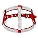 Beirui Soft Suede Leather Dog Harness and Leash Set - Rhinestone Dog Harness Sparkly Crystal Vest & 4 ft Lead for Small Dogs & Cats Pets Chihuahua Schnauzer Yorkshire,Red,Chest for 12-14