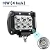 LED Light Bar YITAMOTOR 4PCS 18W 4Inch Led Spot Work Light Led Light Pod Off Road Lights Led Fog Light Truck Lights Driving Lights Waterproof 4WD SUV ATV Truck Boat 12V 24V, 2 Years Warranty