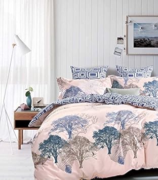 Magnetic Shadow Abstract Polycotton Elastic Fitted Bedsheet (Queen Size, Multicolour)